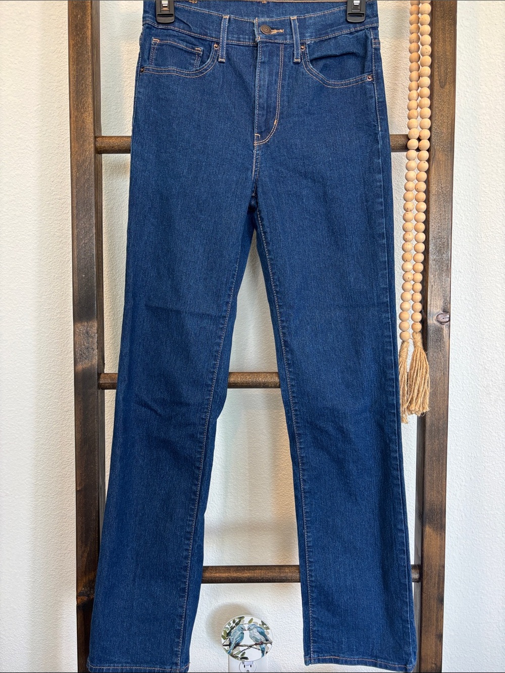 👖Straight-Leg Women's Jeans in Deep Blue Denim